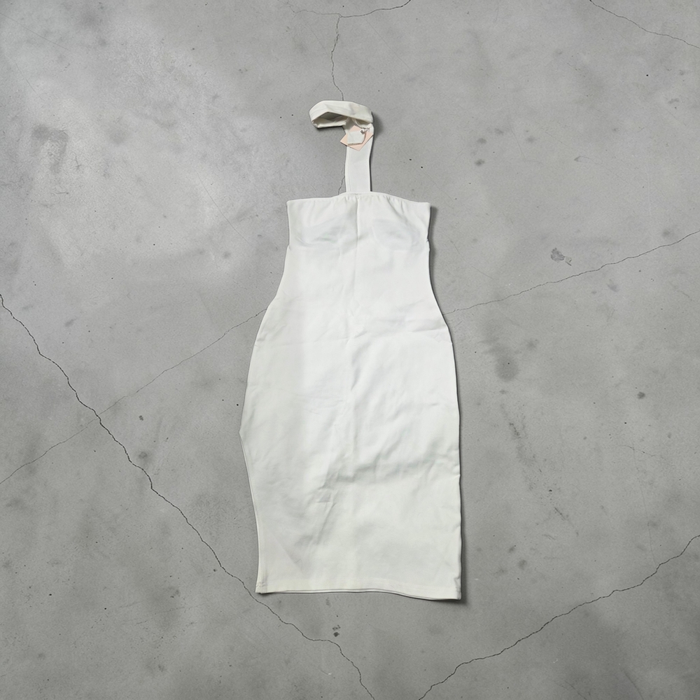 Superdown White Choker Midi Dress